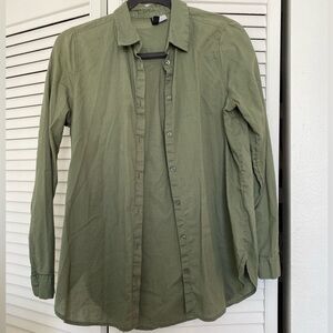 Olive Green Cotton Shirt HM